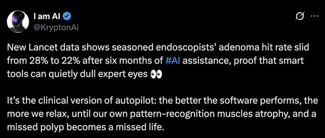 九游app：柳叶刀惊曝：AI让医生6个月「废功」20%癌症检出率崩盘！(图12)